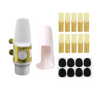 Set Di Bocchini Per Sassofono Contralto Con Tappo A Morsetto Per Bocchino, Ance, Cuscinetti Per Denti, Accessori Per Strumenti A Fiato (Color : White)