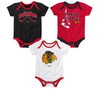 Set Di Body Per Neonati Chicago Blackhawks Reebok "Hat Trick" 3 Pezzi