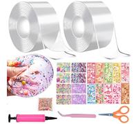 Set di Bolla di Nastro Adesivo Traceless Nano Tape, Set di Bolle di Nastro Adesivo Bubble Tape Ball Fai Da Te, Kawaii Decorazione Bolle Nastro Multipurpose Nastro Fatto a Mano Trasparente