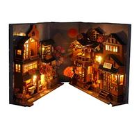 Set Di Bookend In Miniatura - Diorama In Legno 3D, Decorazioni Fai -da -te, Ornamento Sugli Scaffali | Modello Nook Book Nook Di Ispirazione Giapponese Per Lo Stile Della Scrivania, L'angolo Lettur