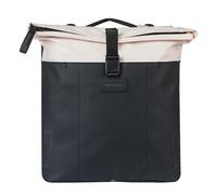 Basil Vive Doppia Borsa Bicicletta Portapacchi - 28-35L - Con Piastra adattatore MIK - Impermeabile - Riflettente - In Materiale Riciclato - 30X14X38cm - Bianco/Nero