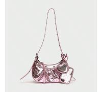 Set di borse da donna estive 2025 con laccio, borsa a secchiello alla moda con borchie, borsa da motociclista, borsa a tracolla con cinturino largo, offerta speciale per San Valentino Poliuretano