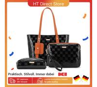 Set di borse da donna Miss Lulu, borsa Shopper media, Set di 3 borse a tracolla per donna, borsa elegante