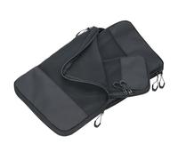 Set di borse da viaggio a compressione - TROIKA BLACK PACKING CUBES - 3 sacchetti di imballaggio con chiusura a zip e ulteriore chiusura a zip di compressione