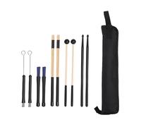 Set di borse Oxford da 5 paia di bacchette, mazze e pennelli | Performance pratica, martello in gomma, spazzole, borsa in tessuto Oxford, 5 paia