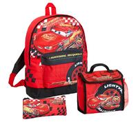 Set di borse scolastiche Disney Cars Zaino + Borsa per il pranzo + Astuccio per matite 3 pezzi Zaino Lightning McQueen Regalo, Rosso