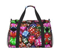 Set di borse sportive da donna con stampa di dadi da gioco, borsone da uomo, borsa da viaggio per uomo, borsa da viaggio da donna, borsa sportiva da palestra