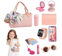 Set di borsetta da ragazza con trucco da gioco - simpatico giocattolo con accessori, ragazze dai 3 4 5 6 anni per truccarsi, vestire e giocare di ruolo a casa o in viaggio