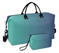 Set di borsone da palestra da viaggio con divisore in rete stampata su tutta la superficie, portatile, per sport e palestra, Blu sfumato., one size, Retro