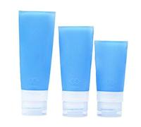 Set di bottiglie da viaggio in silicone da 3 pezzi 38 ml 60 ml 80 ml Contenitori da viaggio comprimibili a tenuta stagna riutilizzabili per lozione shampoo liquido