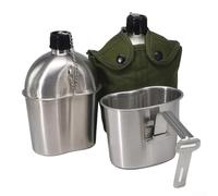 Set di bottiglie d'acqua all'aperto, 13,3 x 8,6 x 20 cm, per campeggio, escursionismo, campo, con borsa in nylon per cucinare e sopravvivere