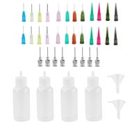 Set di bottiglie per applicatore fai da te multiuso, 4 flaconi da 30 ml, con 32 aghi ultra fini e 3 imbuti piccoli