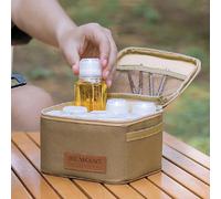 Set di bottiglie per condimenti da campeggio sacchetto di immagazzinaggio bottiglia di olio sigillante portatile organizzatore di barattoli di condimenti di grande capacità per Picnic in campeggio