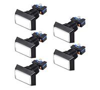 Set di bottoni a pressione, 49 x 33 cm, rettangolare, 12 V, LED, interruttore a pulsante, luminoso, con micro interruttore, per videogiochi, colore: bianco