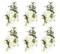 Set di bouquet da sposa in seta, bouquet con fiori e fiori da polso, bouquet da polso, braccialetto con fiore in seta, set per matrimoni, addio al nubilato, balli studenteschi, damigelle d'onore e