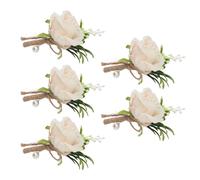 Set di BoutonniÃ¨re Artificiale Champagne 5 pezzi per Nozze Sposo e Sposa
