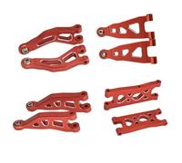Set di bracci di sospensione anteriori e posteriori in lega di alluminio, parti di aggiornamento RC per ARRMA 1/14 Mojave GROM Brushless spazzolato RC Car (rosso)