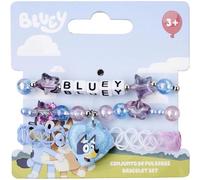 Set di braccialetti Bluey con perline iridescenti, stelle traslucide e charm a forma di cuore | Bigiotteria ufficiale per bambini per ragazze dai 3 anni in su