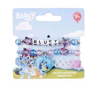 Set di braccialetti Bluey con perline iridescenti, stelle traslucide e charm a forma di cuore | Bigiotteria ufficiale per bambini per ragazze dai 3 anni in su
