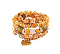 Set di braccialetti con perline impilabili da donna e uomo, multistrato, multistrato, gioielli a goccia, orecchini a goccia per donne, Misura unica, Cristallo, Nessuna pietra preziosa