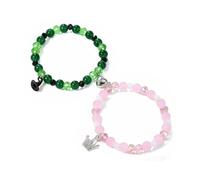 Set di braccialetti dell'amicizia - Elphaba & Glinda strega cappello e corona braccialetti abbinati per migliori amici, coppie, fan e regalo musicale malvagio, braccialetti regolabili con perline