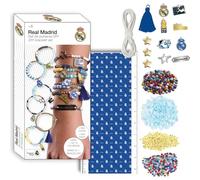 Set di braccialetti fai da te Real Madrid con perline colorate del club, elastici e scudi per gli appassionati di calcio