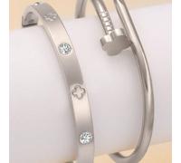 Set di braccialetti in acciaio inossidabile con decoro floreale dorato, impreziositi da cristalli, design elegante da indossare in vita con quadrifoglio, di alta qualità per il commercio elettronico t