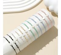 Set di braccialetti in corda intrecciata con perline da 12 pezzi/set braccialetti regolabili fatti a mano per gioielli di moda da donna