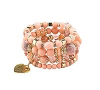 Set di braccialetti multistrato, impilabili, da donna, da uomo, multistrato, gioielli e orecchini a torta, Misura unica, Cristallo, Nessuna pietra preziosa