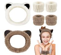 Set di braccialetti per la cura della pelle degli animali, divertente fascia per il trucco per lavare il viso, fascia elastica per lavare il viso, fascia elastica per capelli da donna, carina e alla