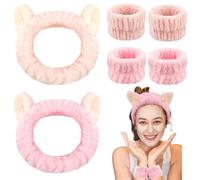 Set di braccialetti per la cura della pelle degli animali, divertente fascia per il trucco per lavare il viso, fascia elastica per lavare il viso, fascia elastica per capelli da donna, carina e alla