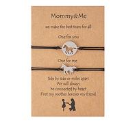 Set di braccialetti per madre e figlia, regalo per mamma, con cavallo abbinato, regalo per il rientro a scuola, braccialetto dei desideri per bambini 2P