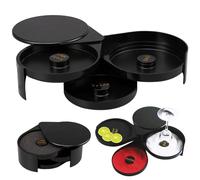 Set di branchi di Sale Margarita, Cavaliere da tajin in Vetro a 3 Livelli per Il Grigio da Ginnastica in plastica per Contenere Succo di Lime, Zucchero, Cavaliere Sale Sale per Bevande.