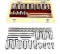Set di brocce - Kit di brocce metriche da 22 pezzi con 4 brocce, 13 boccole collarate e 5 guarnizioni per la lavorazione industriale dei metalli