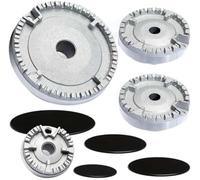 Set di bruciatori per piano cottura, set cappello da cucina, coperchio per fornello a gas, bruciatore a corona, tappo a fiamma per bruciatore a gas, adatto alla maggior parte dei bruciatori a gas