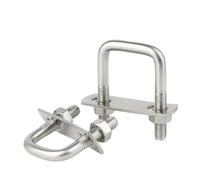 Set di bulloni a U con morsetto quadrato in acciaio inossidabile 304 Vite a U ad angolo retto con dadi a morsetto a U Piastra deflettori Per Automobili, Edilizia(M8x25x50 2sets)