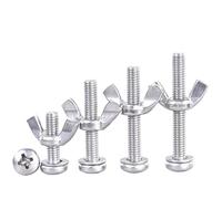 Set di bulloni con dado a farfalla in acciaio inossidabile 304, dado a corno di pecora a testa tonda, bullone combinato ritorto a mano, installazione rapida senza attrezzi,M3-M10(M5*140(10pc))