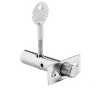 Set di bulloni di sicurezza per porta antincendio, con chiave, in acciaio inox, include 2 bulloni di fissaggio, copertura, piastre per rosetta e chiave di sicurezza per una maggiore sicurezza (ferro)