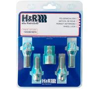 H&R Set di bulloni antifurto per Ruote M14x1.50x28mm Conici - 4 Bulloni Antifurto incl. Adattatore