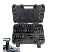 Set di bussole 3/8 - Kit professionale 39 x 29 x 6,2 cm, strumenti in acciaio al cromo vanadio, kit di chiavi robuste con maniglia a sgancio rapido | Riparazione officina per il servizio di garage a d