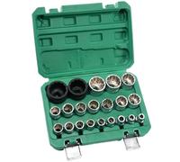 Set di bussole a 12 punti, set di bussole scanalate multi-dente da 8-36 mm con scatola di immagazzinaggio, utensili in acciaio al cromo vanadio per elettrodomestici e riparazione di veicoli