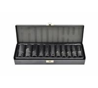 Set di bussole a impatto AWTOOLS da 1/2" (11 pezzi, 10-24 mm, linea nera)