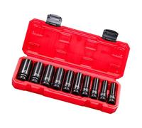 Set di bussole a impatto extra lunghe da 10 mm a 24 mm, design resistente, attacco da 1/2 pollice per riparazioni in spazi ristretti