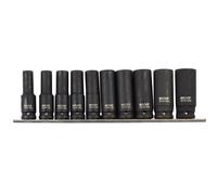 SET DI BUSSOLE A IMPATTO LUNGHE, ALTEZZA 1/2", 10 PEZZI, 10-24 MM