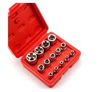 Set di bussole a stella E4-E24 Strumenti di riparazione automatica da 14 pezzi Set di bussole Torx esterne con testa di chiave Set di bussole E Torx femmina(Red)