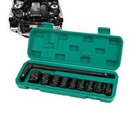 Set di bussole esagonali | Kit 10 Pezzi Metrici | Set Bussole Metriche | Kit Portatile Per Montaggio E Smontaggio Di Viti E Filettature, Per Riparazioni Auto, Casa, Cucina, Bagno, WC, Doccia