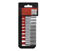 Set di bussole lunghe, 8 pezzi, lunghezza 1/4", 5,5 - 13 mm, sistema AS-Drive, dadi lunghi per punti difficili da raggiungere, set di bussole professionali per auto e officina