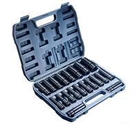 Set di bussole SAE per impatto con 9 dimensioni, con spessore della parete ottimizzato, identificazione codificata a colori e fibbie di montaggio per l'organizzazione degli utensili e l'accesso rapido