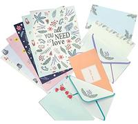Set di buste da lettere, 4 simpatici bellissimi design speciali di carta da lettere di cancelleria + 2 buste, carta da lettere a righe, carta da lettere con motivi, 6 stiModalità di elaborazione