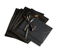 Set di buste for cancelleria in lamina d'oro nero Per Inviti | Carta da lettere romantica con lettere d'amore for inviti di nozze